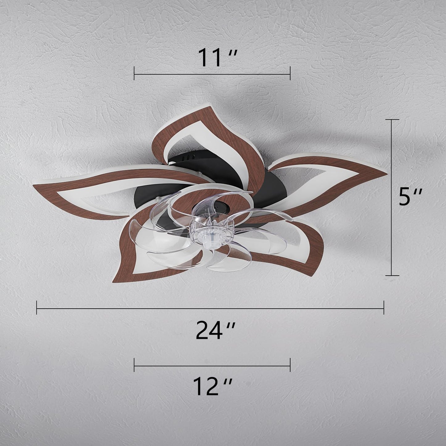 32" Black Ceiling Fan with Light