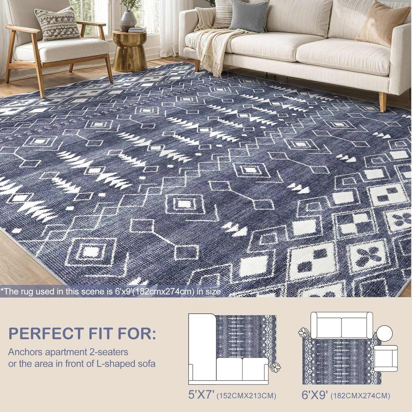 Tortania 9x12 Rug – Boho Cream Brown
