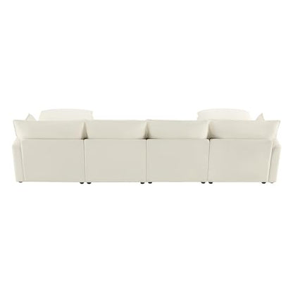 CHITA 6-Seater U Sofa – Cream