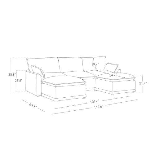 CHITA 6-Seater U Sofa – Cream