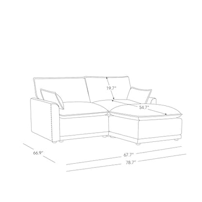 CHITA 6-Seater U Sofa – Cream