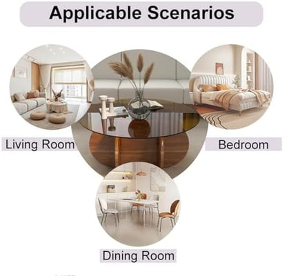 Round Glass Coffee Table 32"