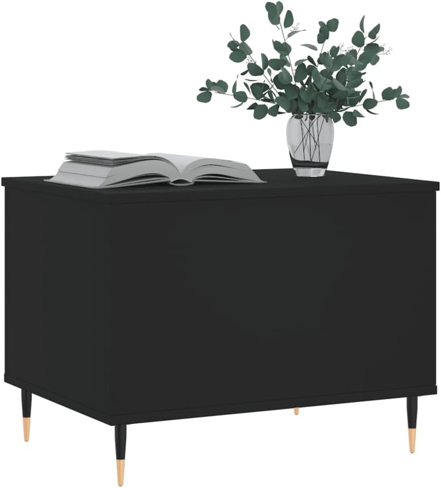 Black Wood & Metal Coffee Table