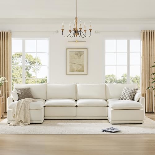 CHITA 6-Seater U Sofa – Cream