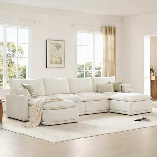 CHITA 6-Seater U Sofa – Cream