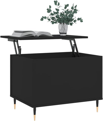 Black Wood & Metal Coffee Table
