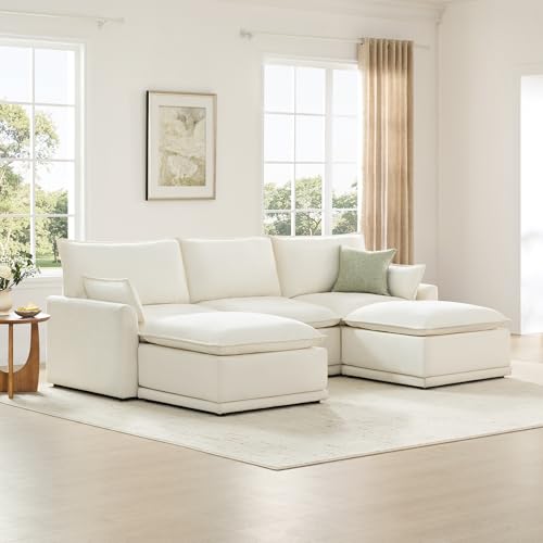 CHITA 6-Seater U Sofa – Cream