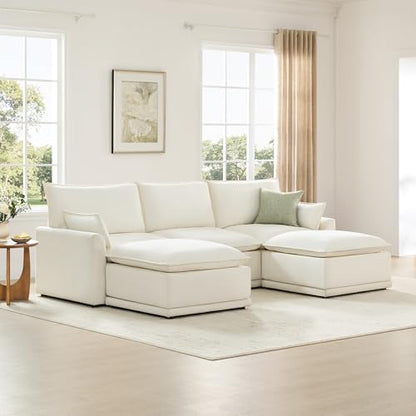 CHITA 6-Seater U Sofa – Cream