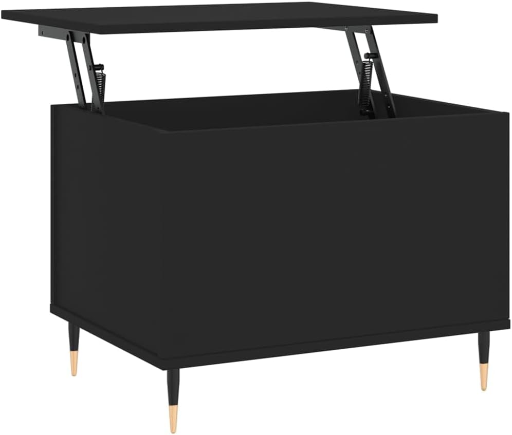 Black Wood & Metal Coffee Table