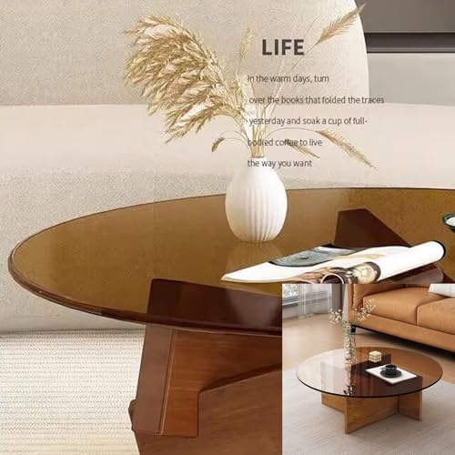 Round Glass Coffee Table 32"