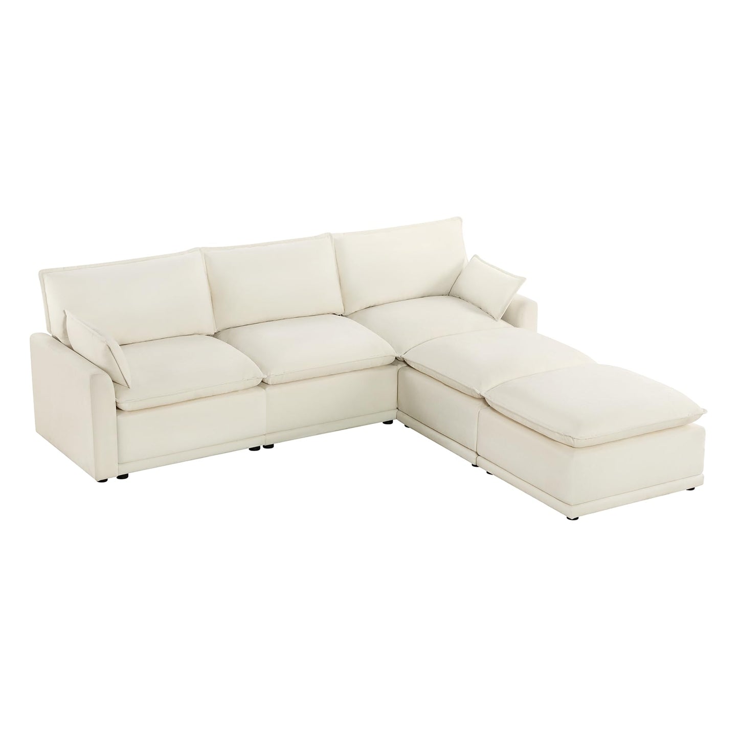 CHITA 6-Seater U Sofa – Cream