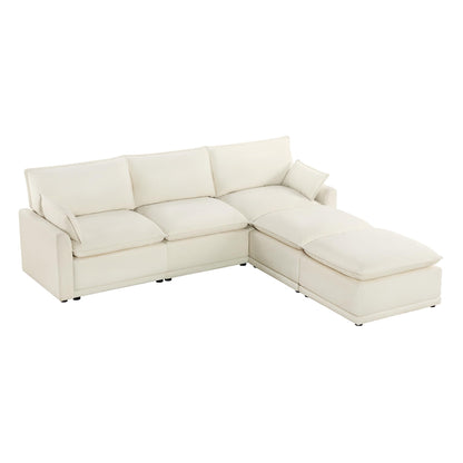 CHITA 6-Seater U Sofa – Cream