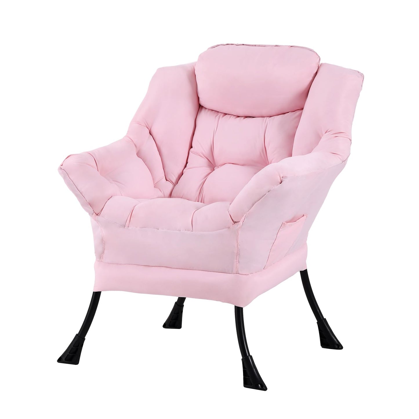 Tiita Velvet Lounge Chair with Ottoman