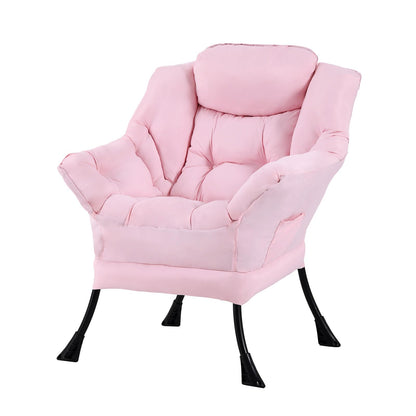 Tiita Velvet Lounge Chair with Ottoman
