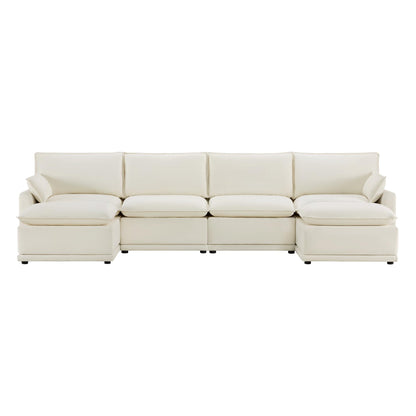 CHITA 6-Seater U Sofa – Cream