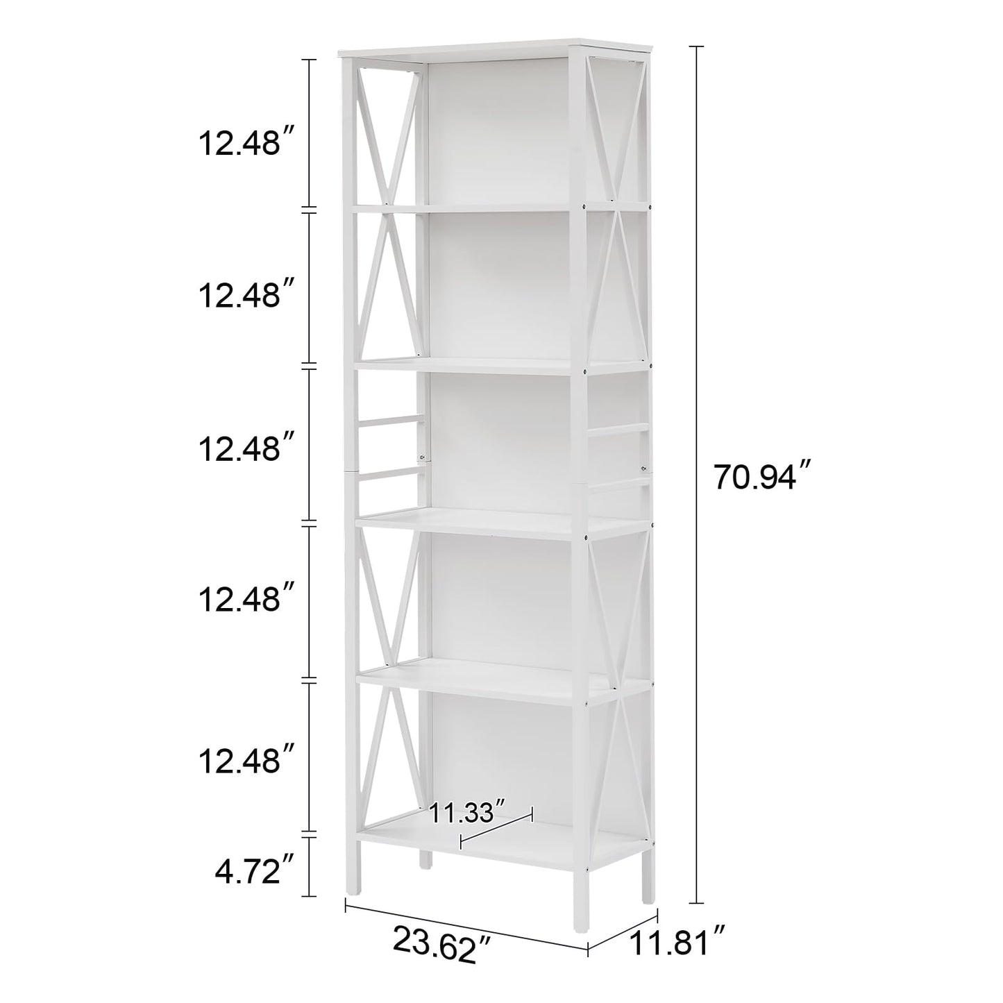 HOMISSUE 7-Tier Rustic Bookshelf