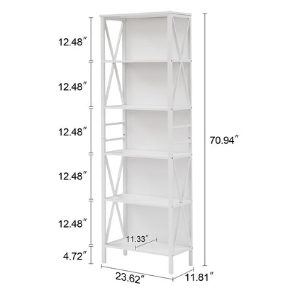 HOMISSUE 7-Tier Rustic Bookshelf