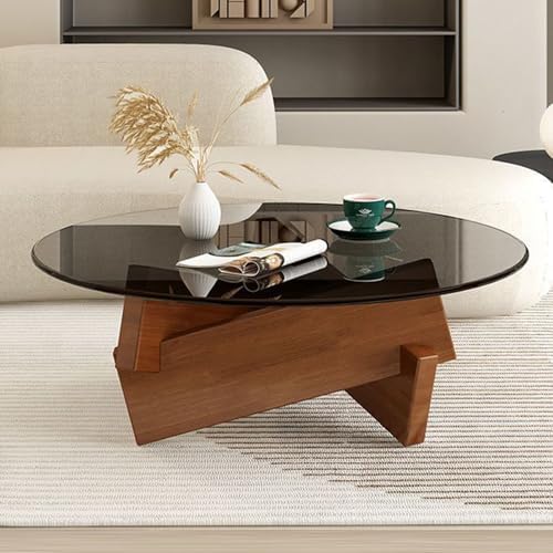 Round Glass Coffee Table 32"