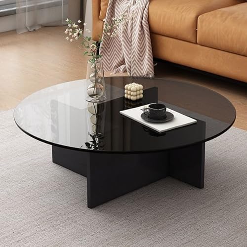 Round Glass Coffee Table 32"