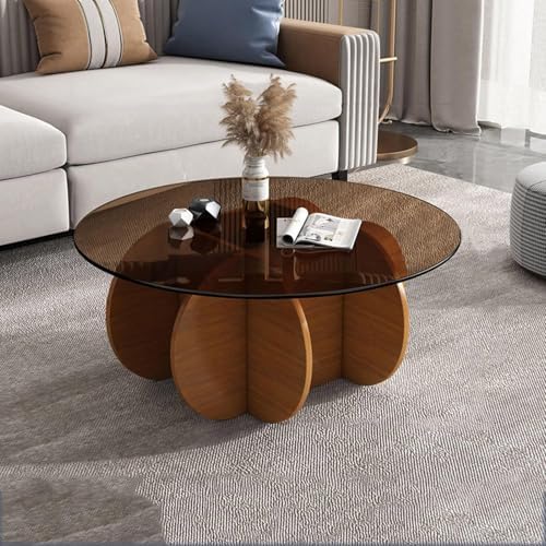 Round Glass Coffee Table 32"