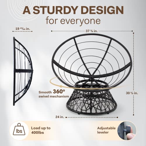 Bme 40" Papasan Swivel Chair