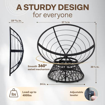 Bme 40" Papasan Swivel Chair