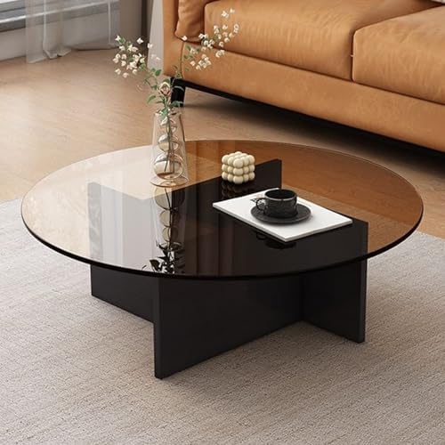 Round Glass Coffee Table 32"