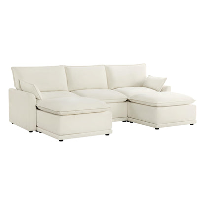 CHITA 6-Seater U Sofa – Cream