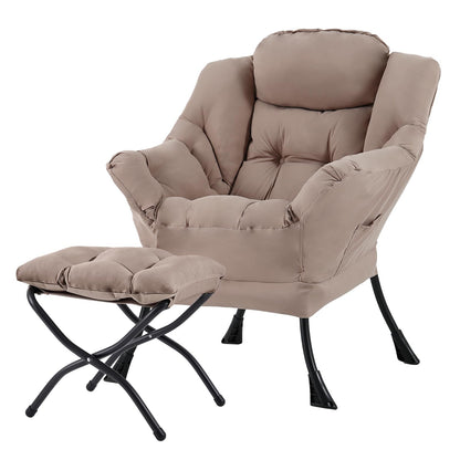 Tiita Velvet Lounge Chair with Ottoman