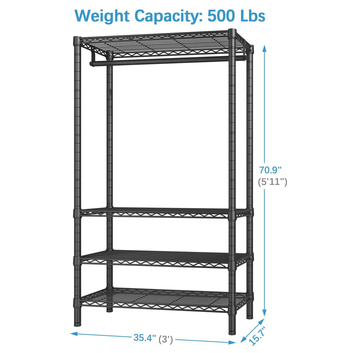 VIPEK V1 4-Tier Heavy Duty Garment Rack