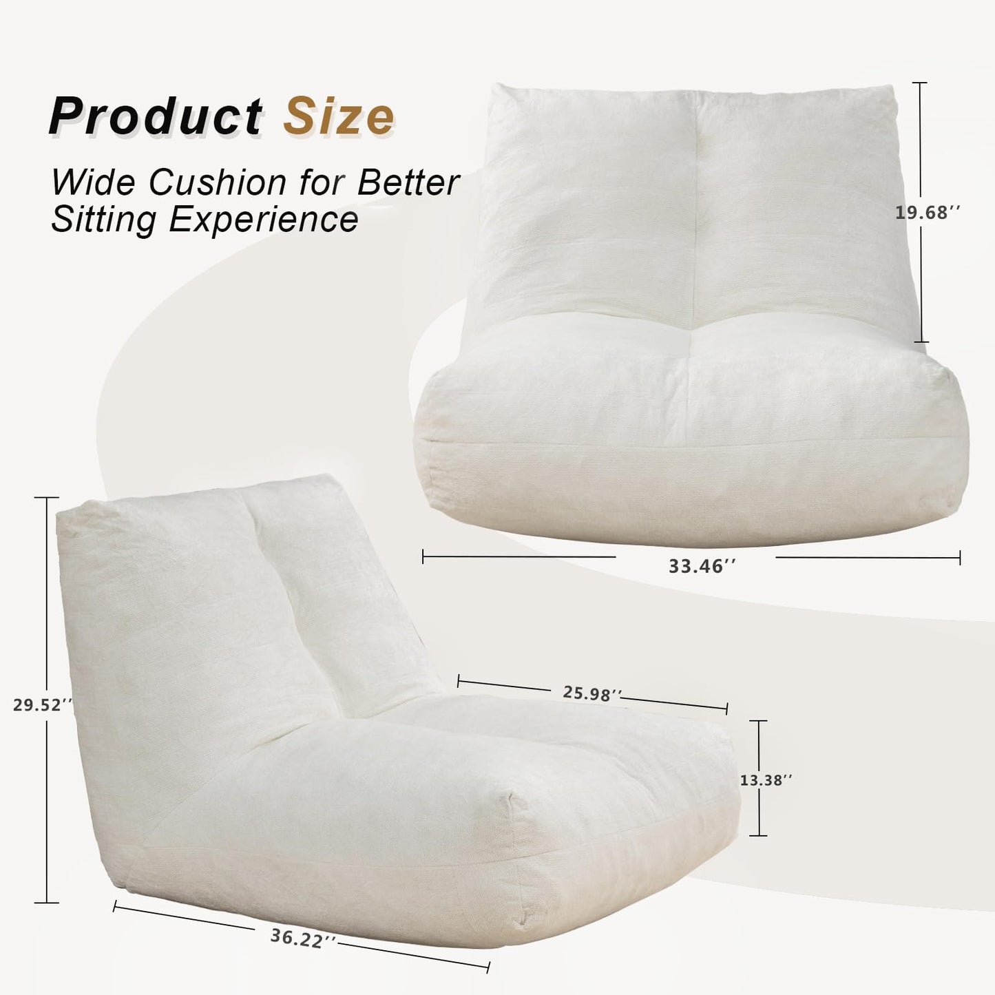 Bean Bag Chair for Adults (Grey)