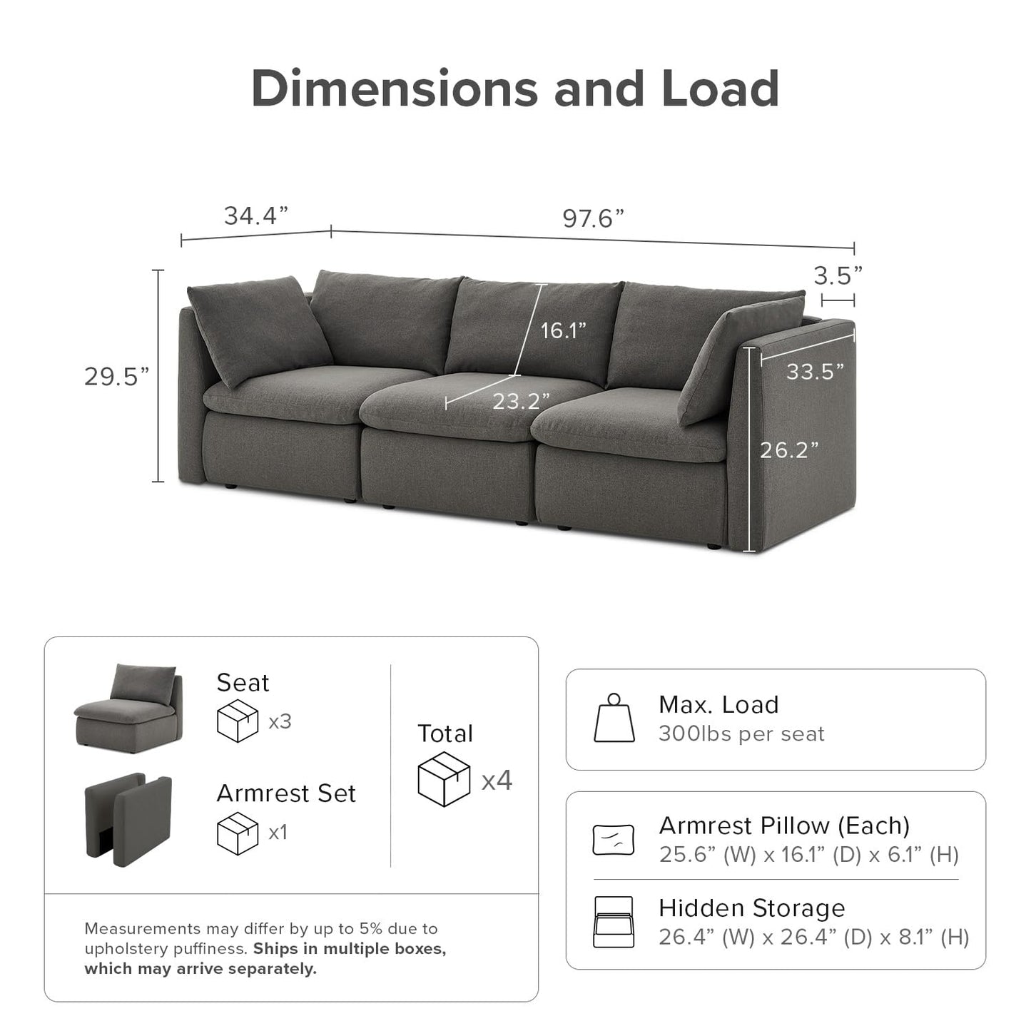 Mopio 6-Seater Modular Sofa Bed