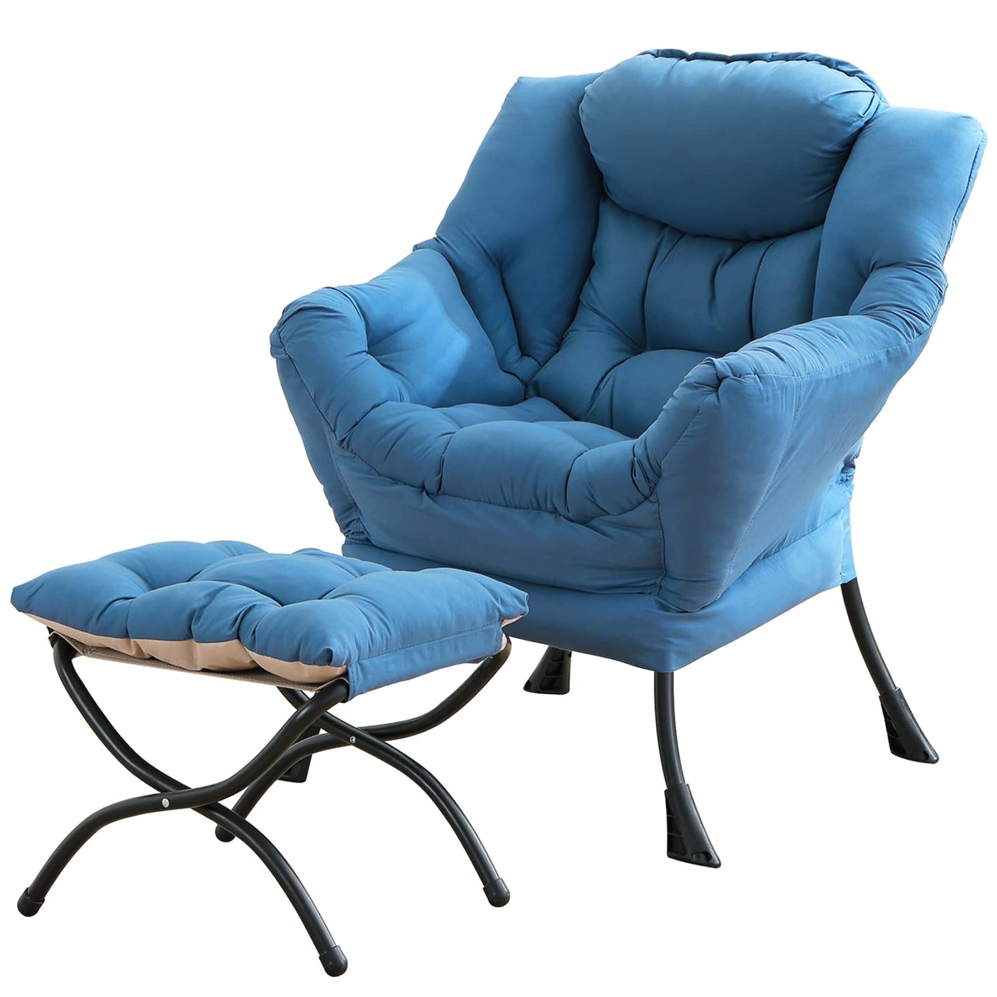 Tiita Velvet Lounge Chair with Ottoman