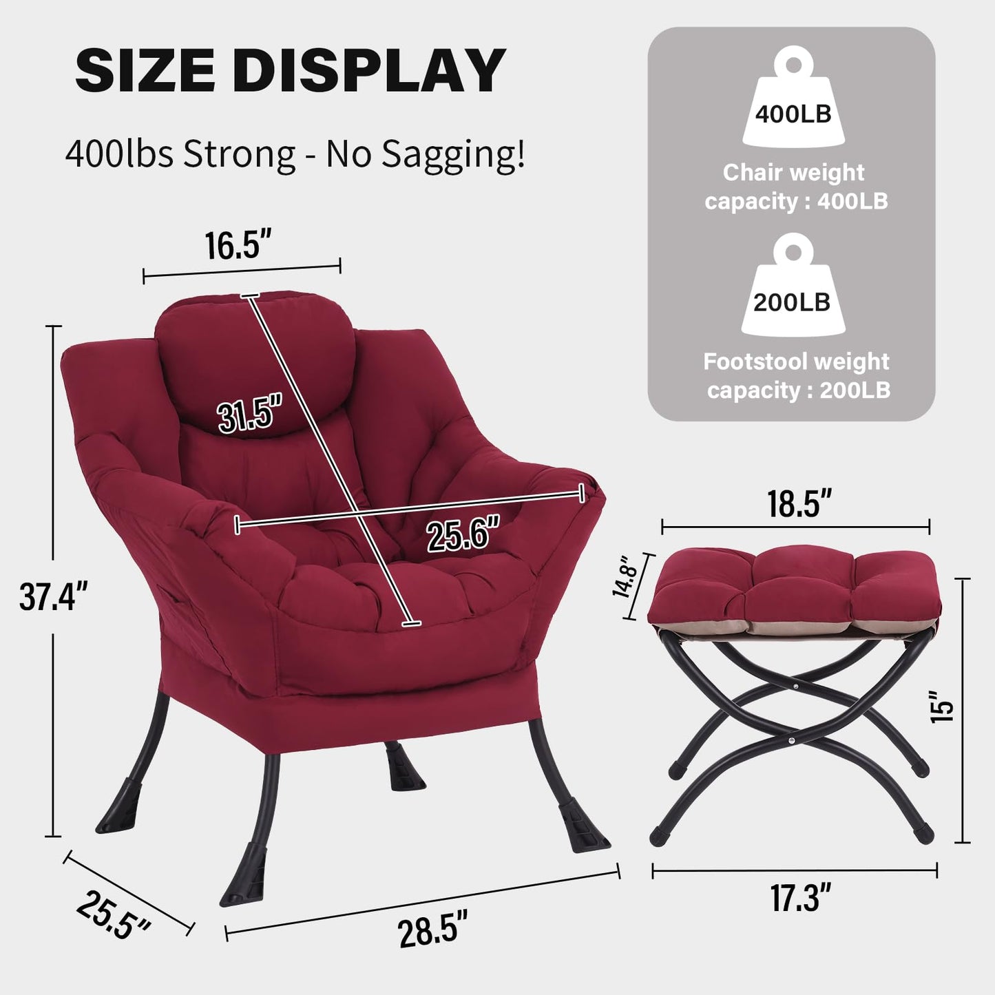 Tiita Velvet Lounge Chair with Ottoman