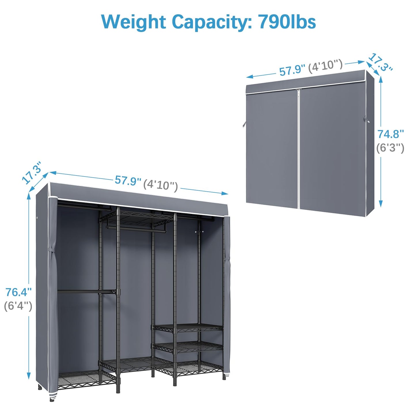 VIPEK V5C Heavy Duty Covered Clothes Rack