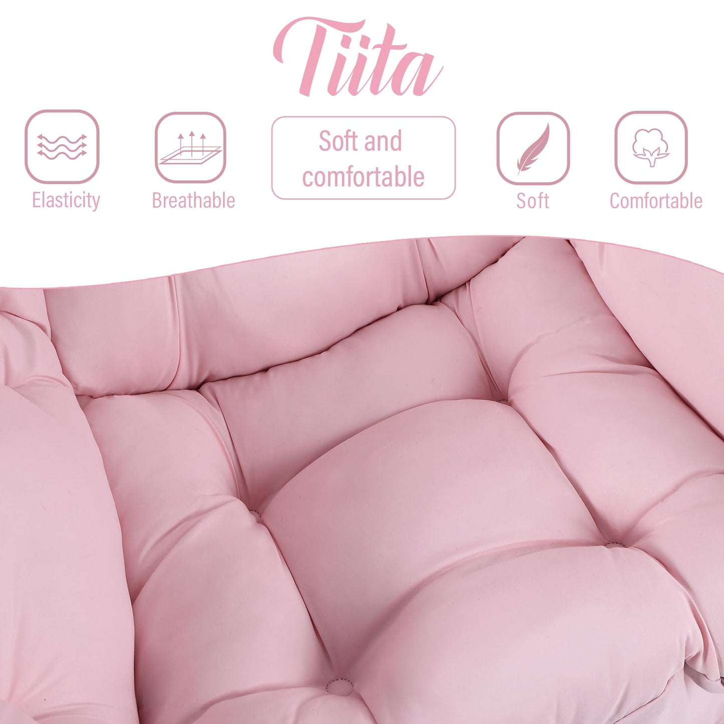 Tiita Velvet Lounge Chair with Ottoman