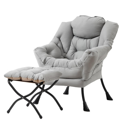 Tiita Velvet Lounge Chair with Ottoman