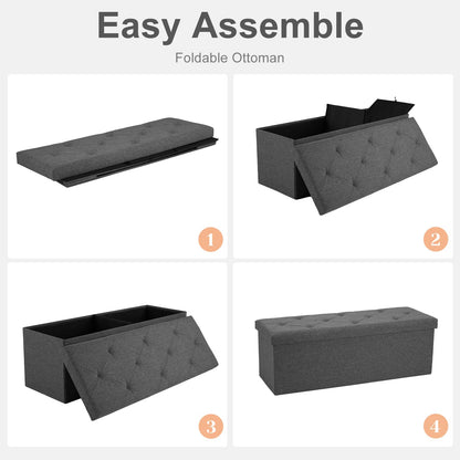 Sweetcrispy 43" Foldable Storage Ottoman Bench