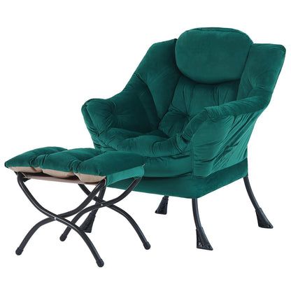 Tiita Velvet Lounge Chair with Ottoman