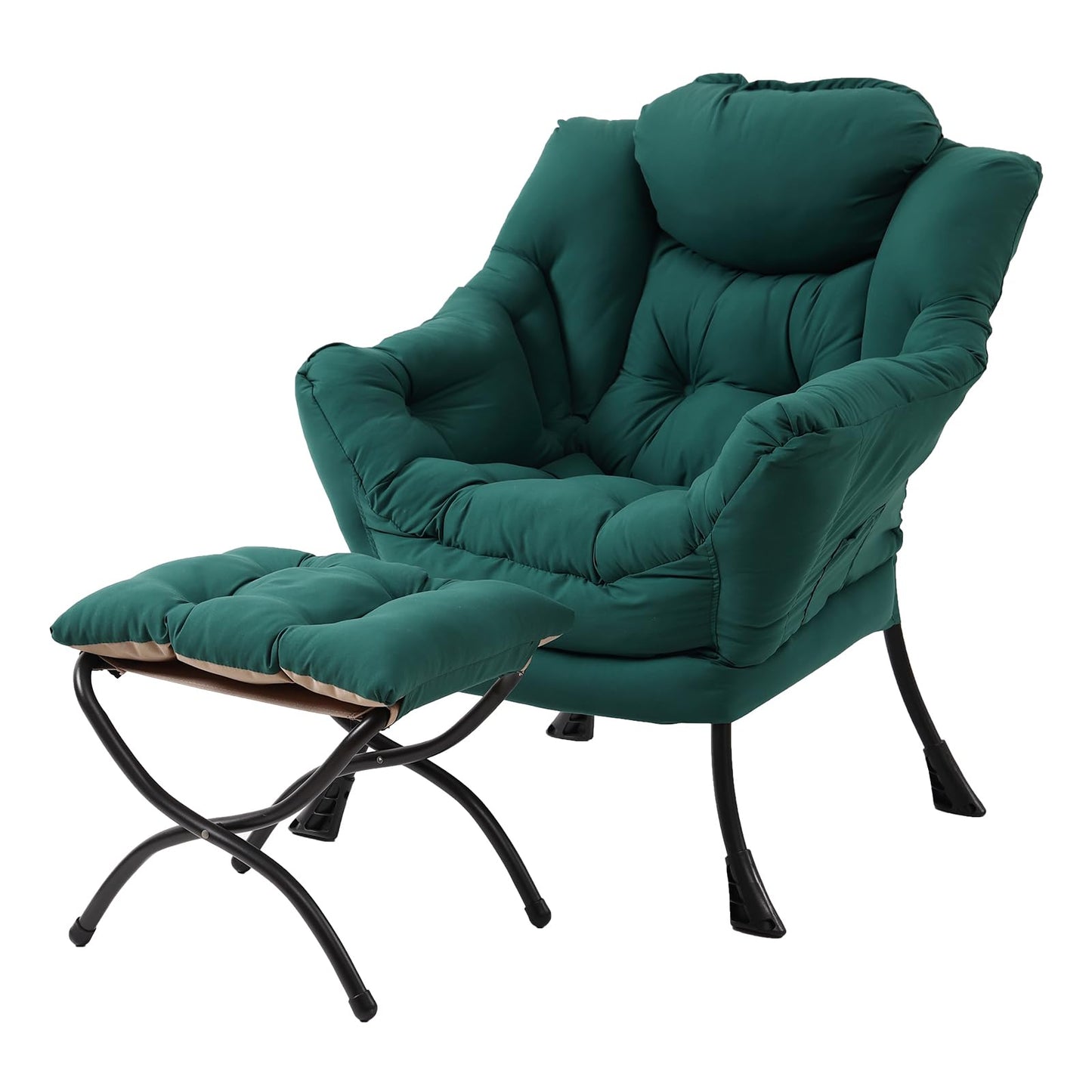 Tiita Velvet Lounge Chair with Ottoman