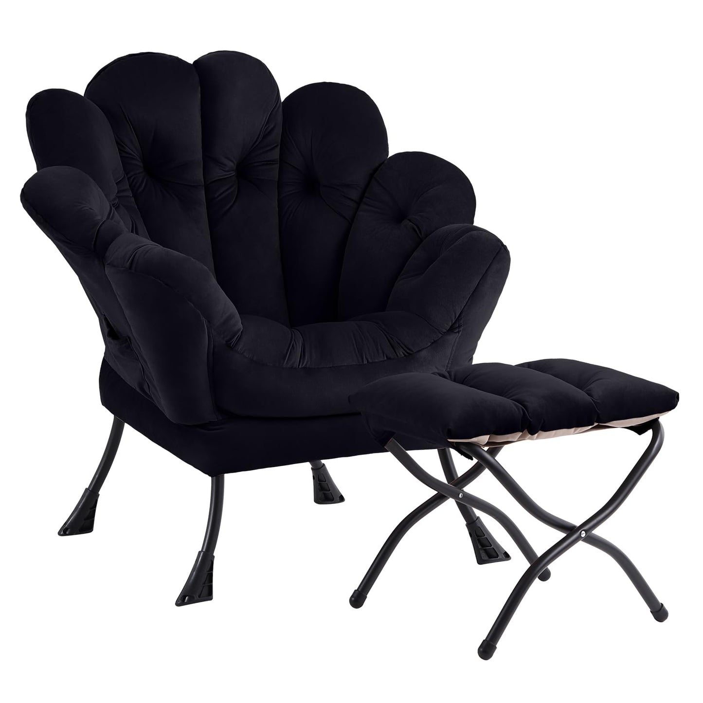 Butterfly Chair with Ottoman – Khaki Velvet