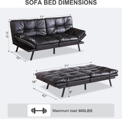 Vipbear Grey Futon Sofa Bed 71"