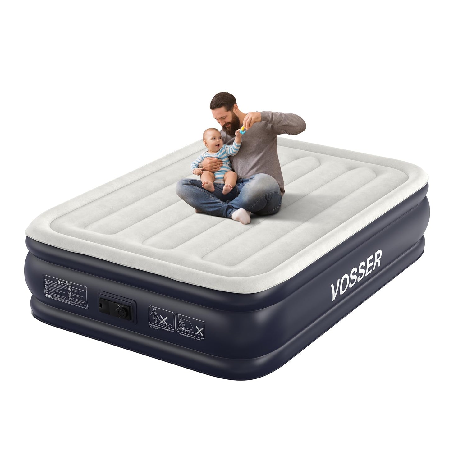 18" Full Air Mattress with Built-In Pump