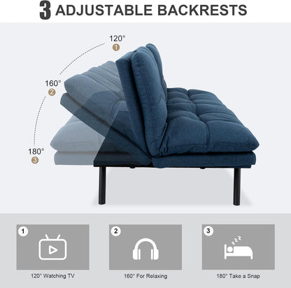 Vipbear Grey Futon Sofa Bed 71"