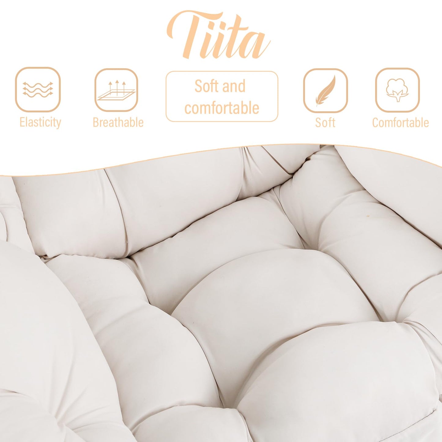 Tiita Velvet Lounge Chair with Ottoman