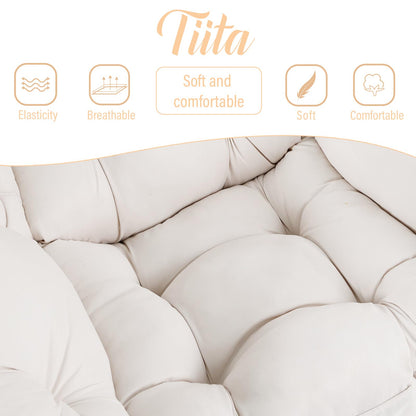 Tiita Velvet Lounge Chair with Ottoman
