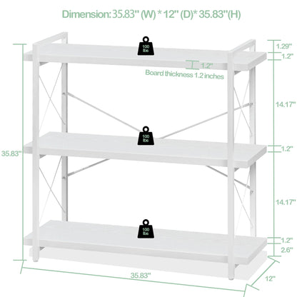 HCHQHS 4-Tier Industrial Bookshelf