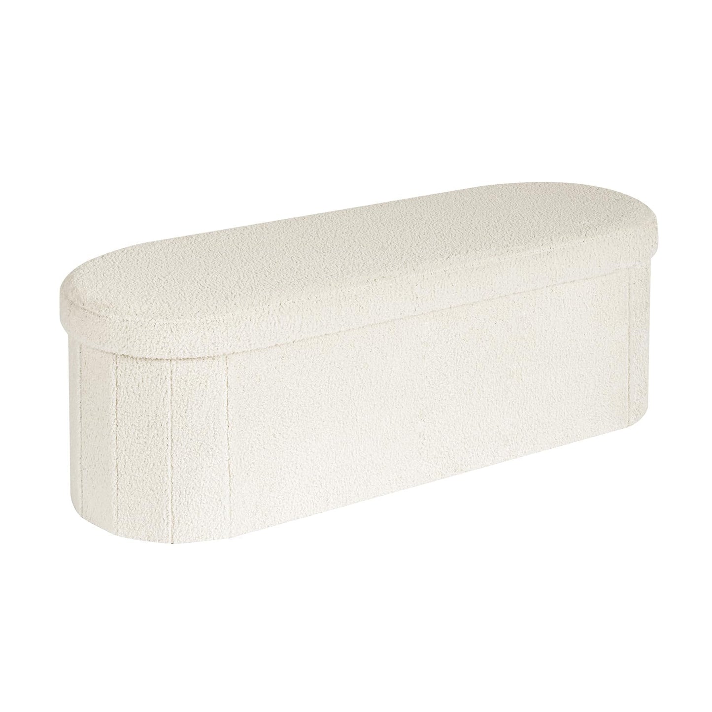 FSOBEIIALEO 43.3" Sherpa Storage Ottoman Bench