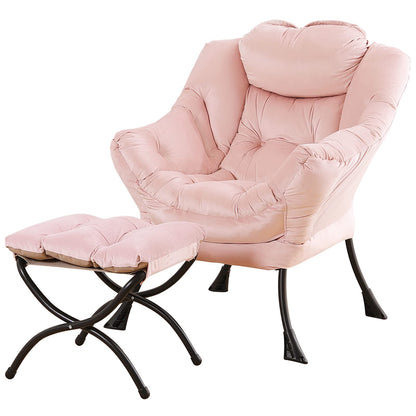 Tiita Velvet Lounge Chair with Ottoman