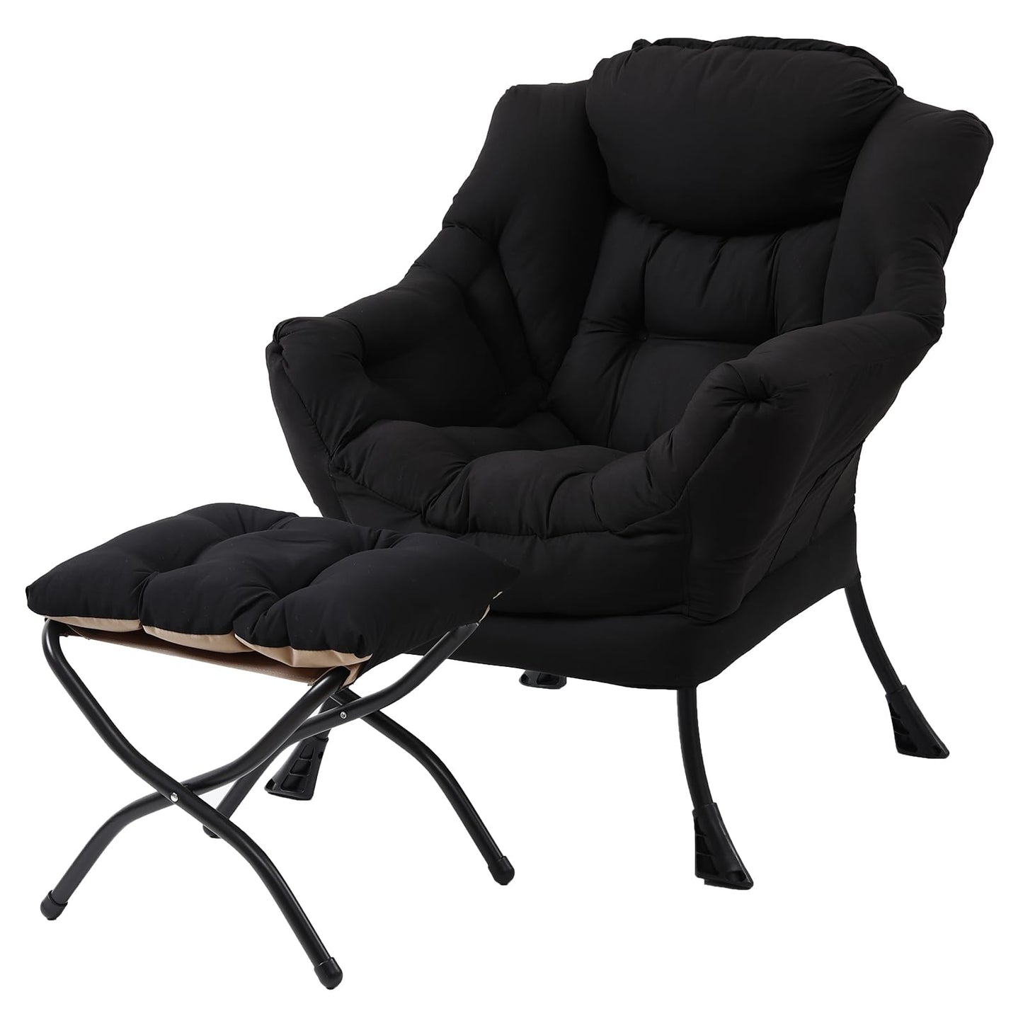 Tiita Velvet Lounge Chair with Ottoman